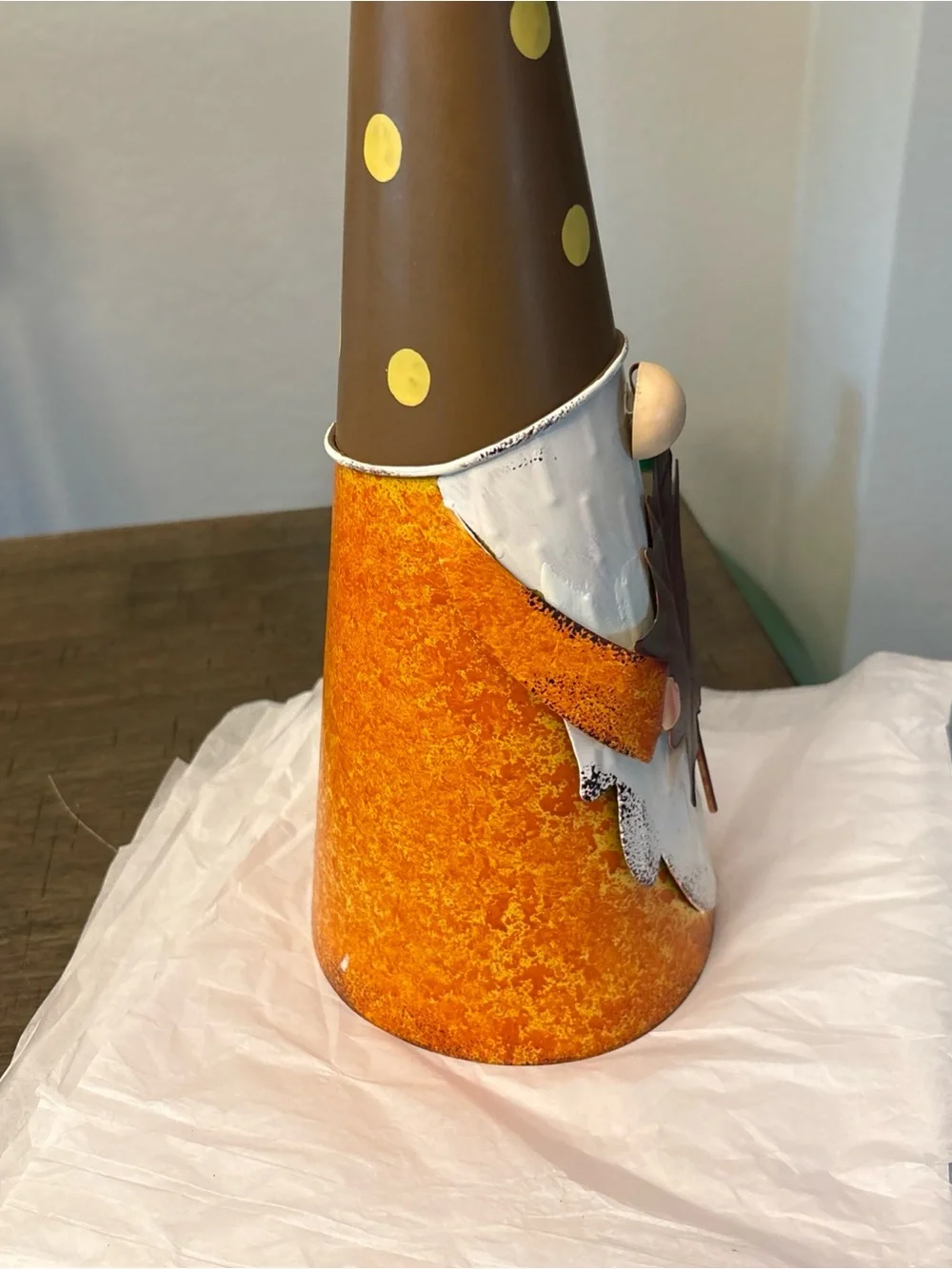 Fall Harvest Autumn Male Metal Cone Shaped 16”